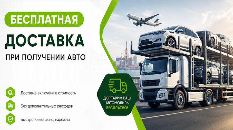 Акция! Бесплатная доставка по Новочеркасске при получении авто